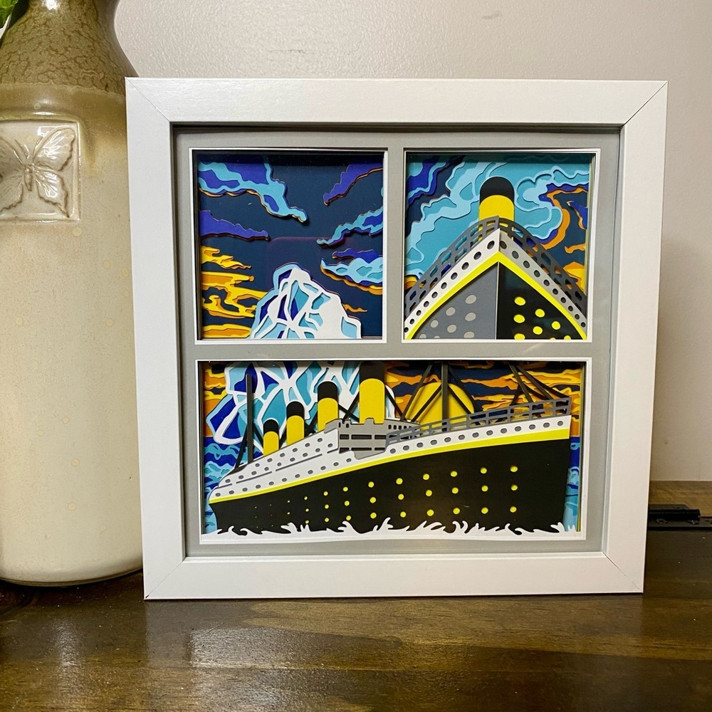 3D Ocean Liner Trio Shadowbox